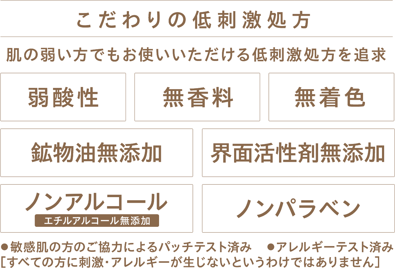 こだわりの低刺激処方